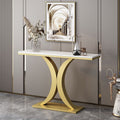 Modern White Marble Console Table With Gold Base