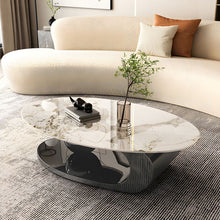 Load image into Gallery viewer, Oval Coffee Table With Black Metal Base
