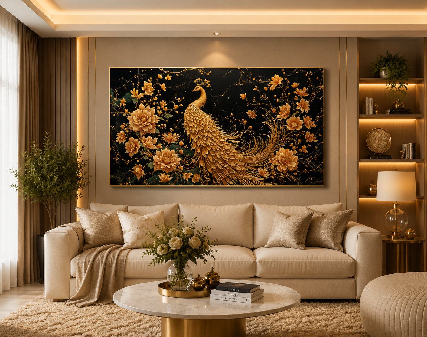 Magical Peacock Crystal Painting With LED