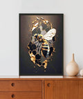 Golden Honey Bee Acrylic LED Light Wall Art