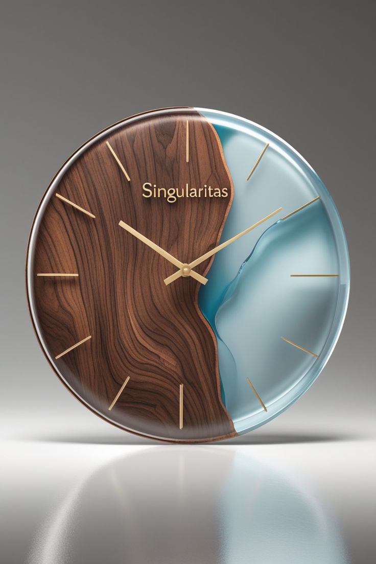Wonderful Wooden Epoxy Resin Wall Clock