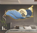 Serene Deer Landscape with Feather and Clock Wall Art
