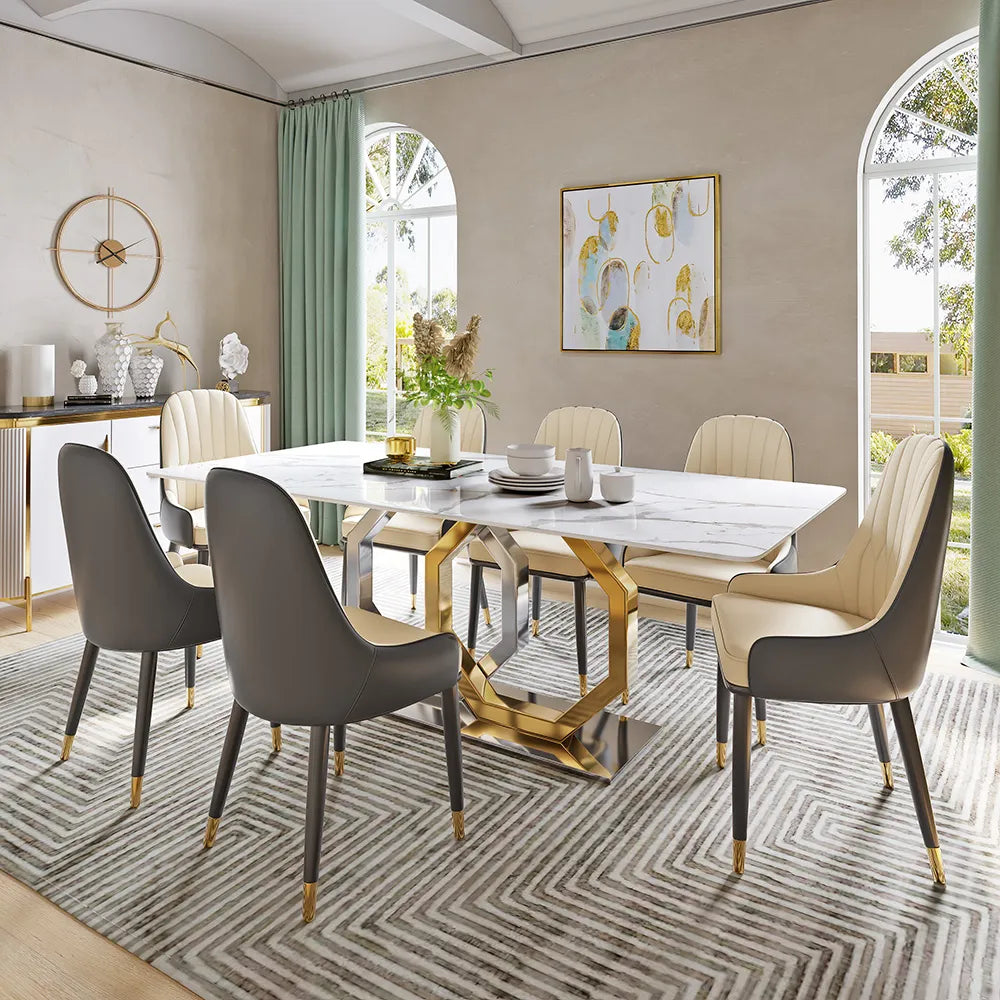 Modern Jenpeg White Marble Dining Table
