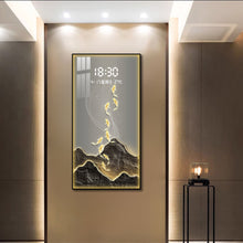 Load image into Gallery viewer, Golden Mountain with Glowing Fish Art
