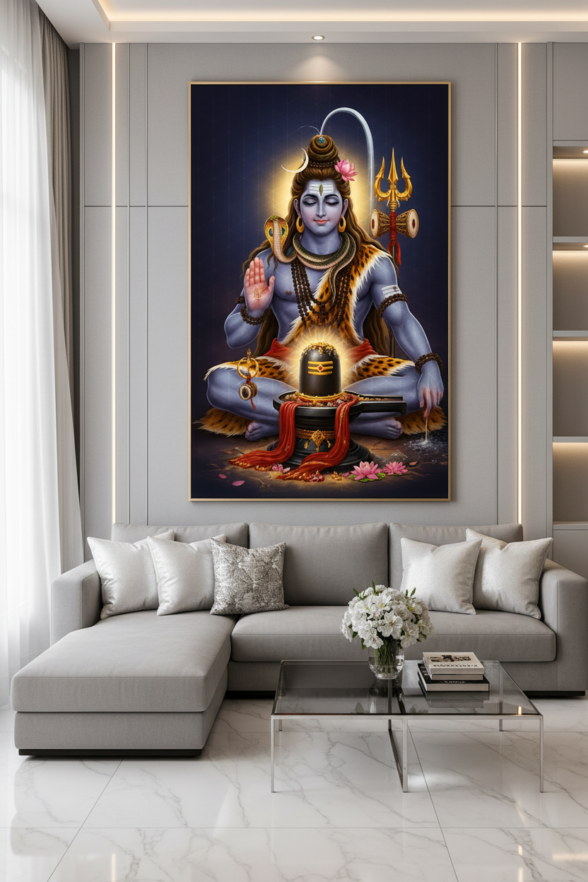 Mahadev Crystal Painting With LED