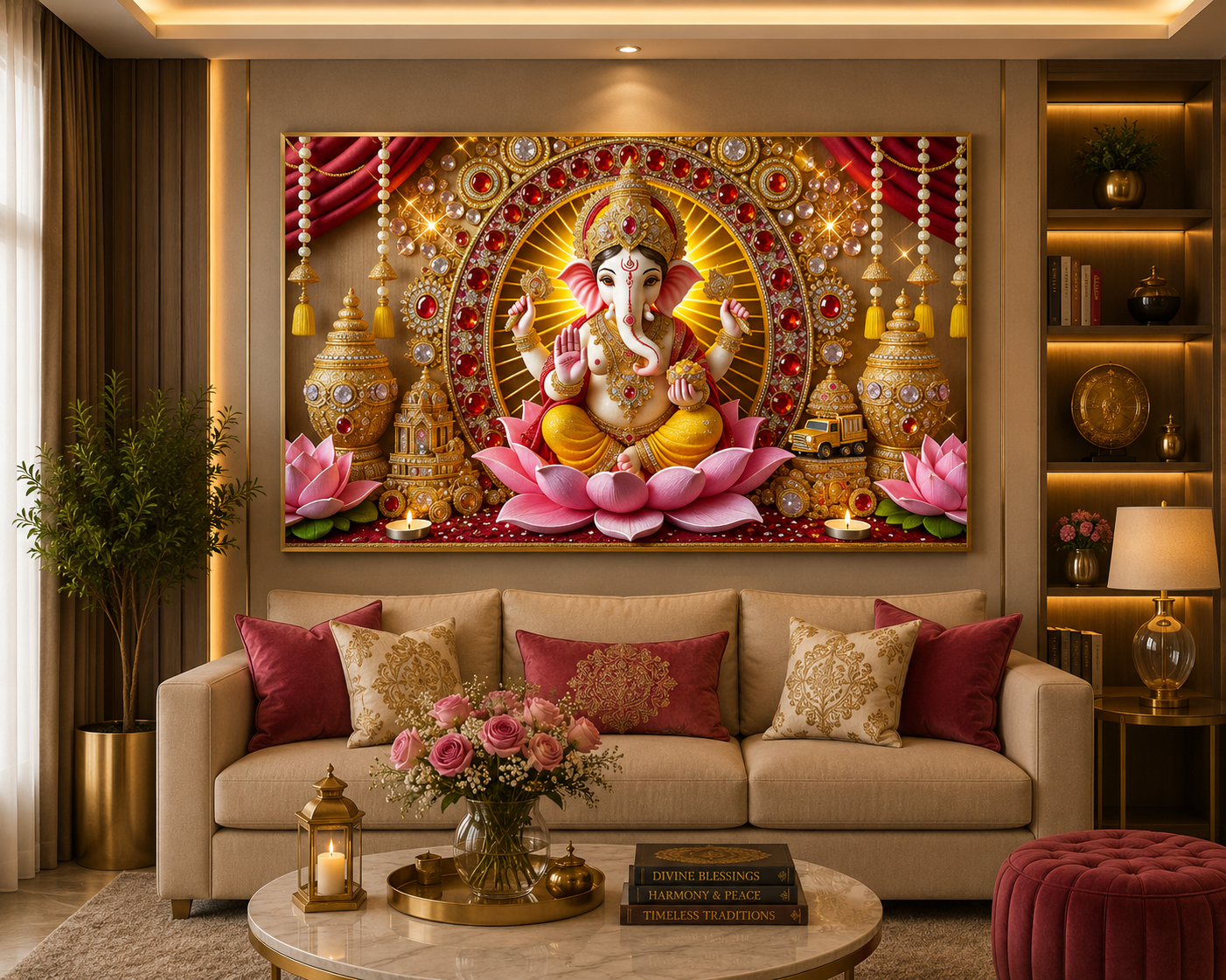 Ganesha Crystal Painting With LED