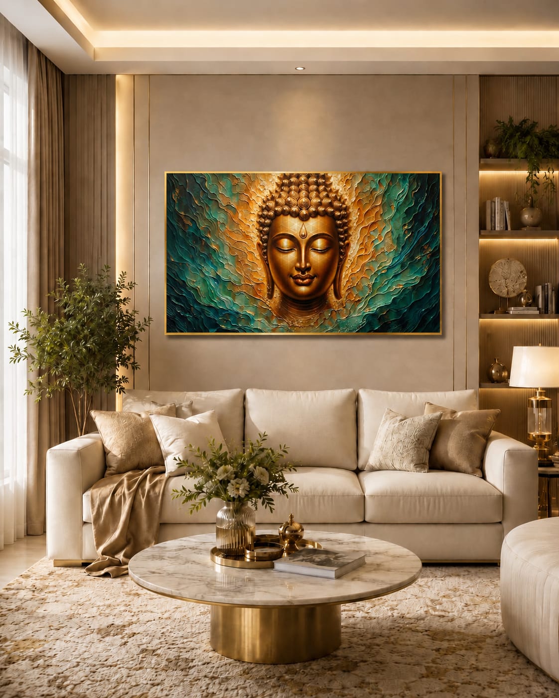 Lord Buddha Crystal Painting With LED