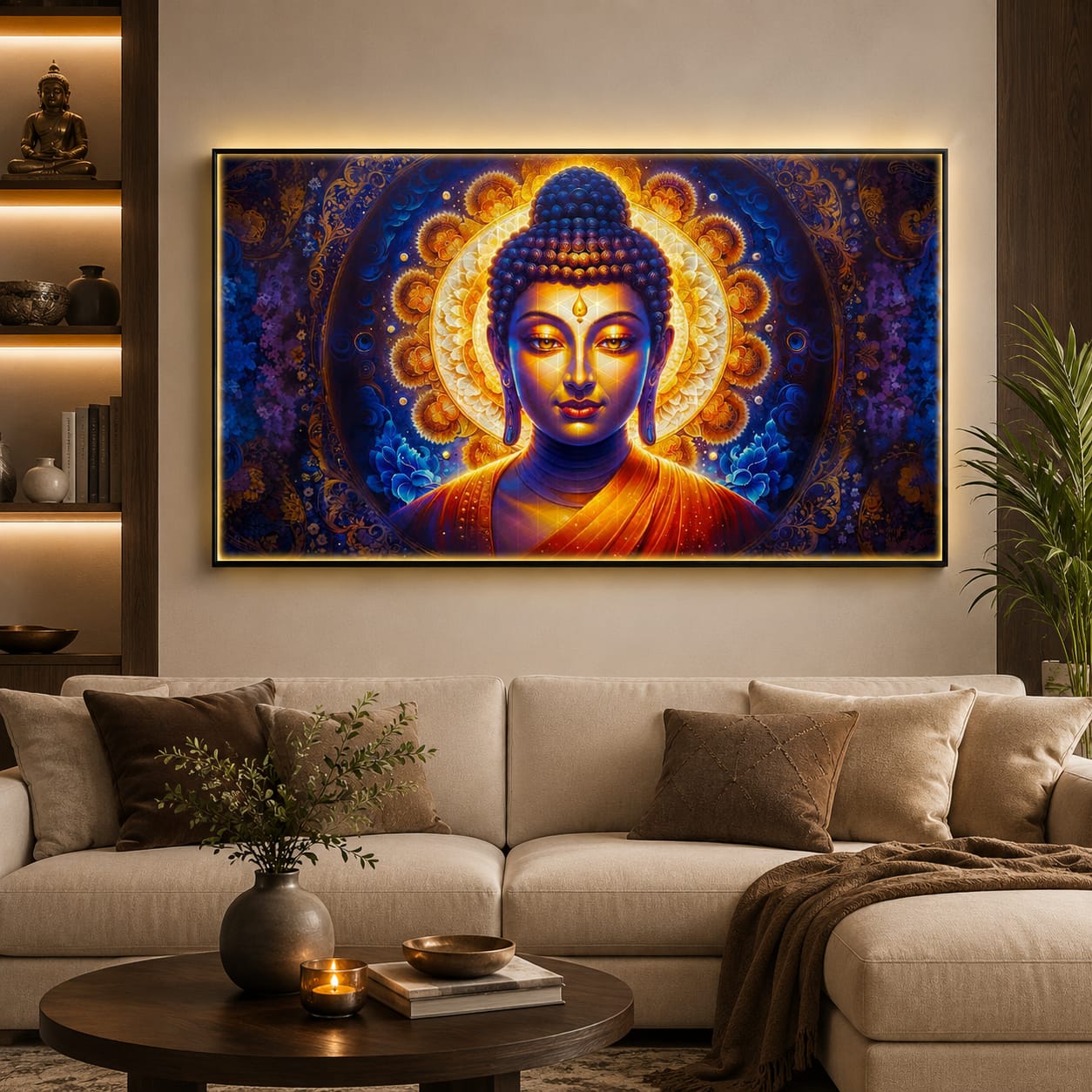 Majestic Buddha Crystal Painting With LED