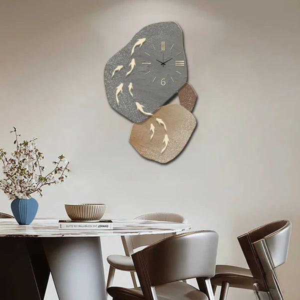 Modern Fish Themed Wall Art Clock