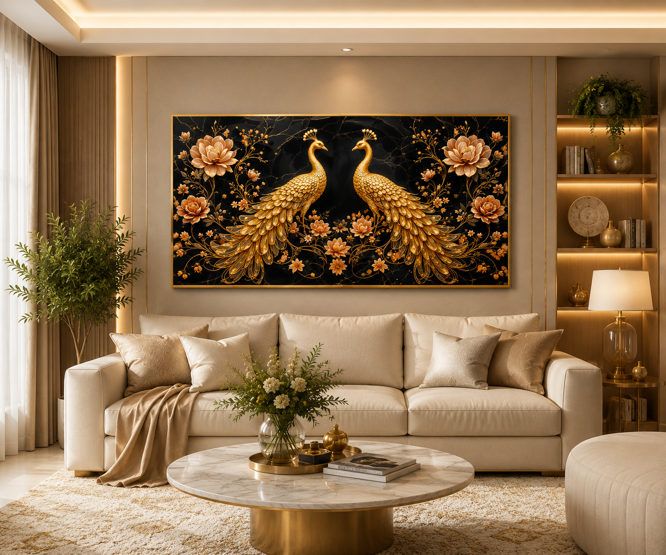 Golden Duo Crystal Painting With LED