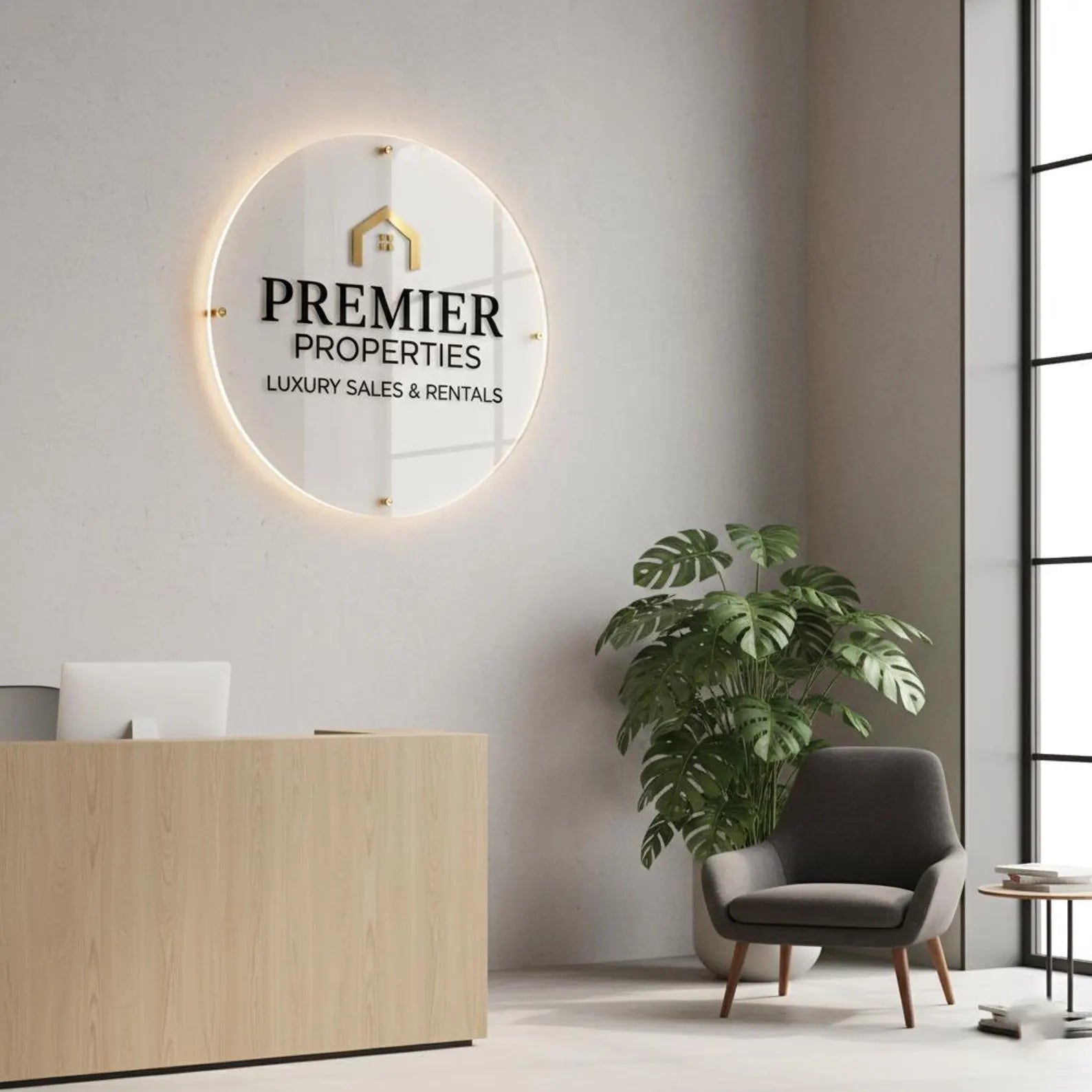 Custom Clear Acrylic Sign with Led Neon Light