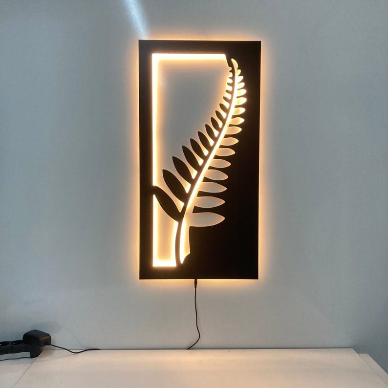 Metal LED Leaf Wall Hanging