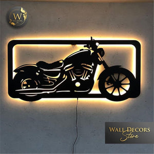 Metal LED Motorcycle Wall Hanging