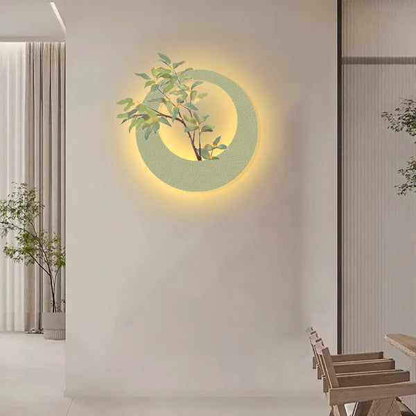 Illuminated Serenity Leafy Branch in Light