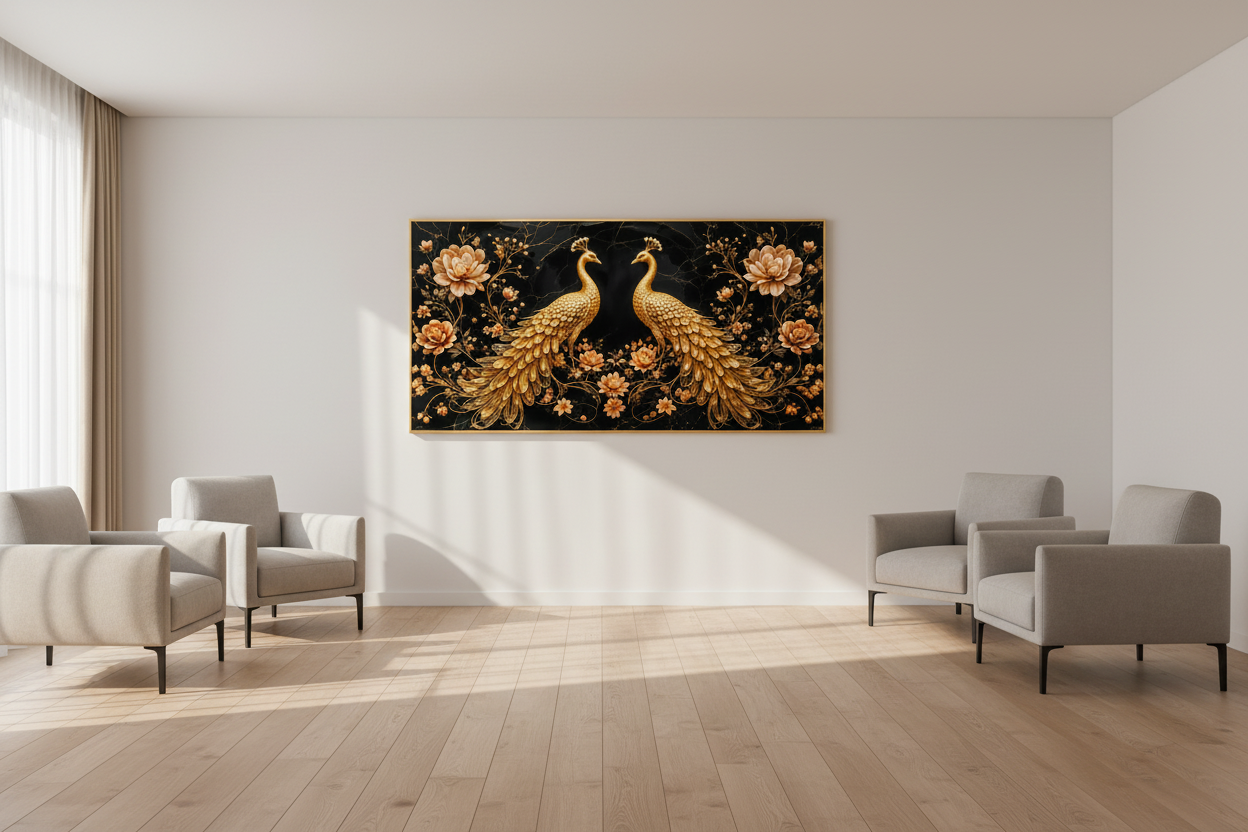Golden Duo Crystal Painting With LED