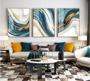 Sea Design Crystal Painting ( Set of 3 ) Wall Decor