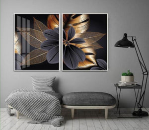 Gorgeous Flower Crystal Painting ( Set of 2 ) Wall Decor