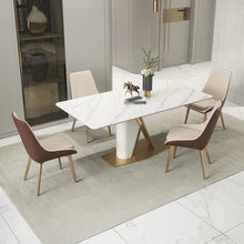 Load image into Gallery viewer, Modern Scandinavian White Marble Dining Table
