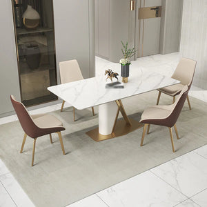 Modern Scandinavian White Marble Dining Table