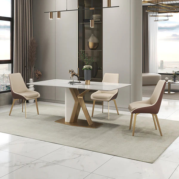 Modern Scandinavian White Marble Dining Table