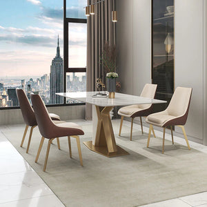 Modern Scandinavian White Marble Dining Table