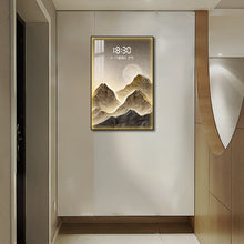 Load image into Gallery viewer, Modern Mountain Landscape with Integrated Digital Clock
