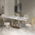 Modern Bright Stainless Steel Brass Gold Dinning Table
