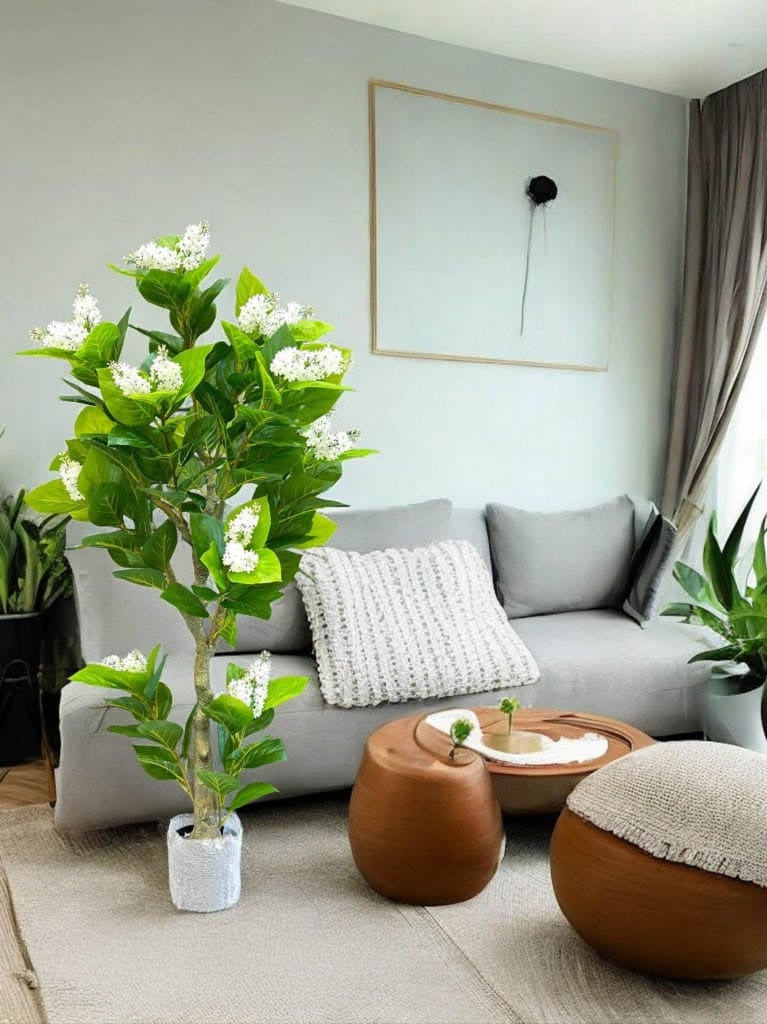 Artificial White Highdrangea Plant