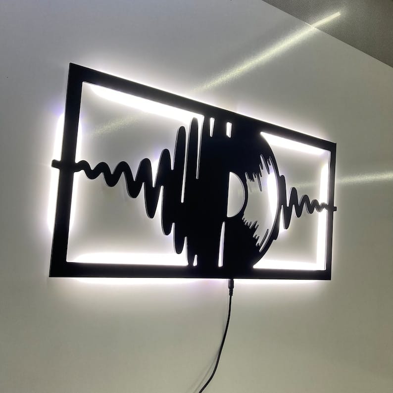 Metal LED Music Record Wall Hanging