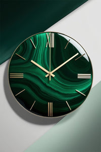 Royal Green Epoxy Resin Wall Clock