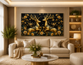 Golden Deer Crystal Painting With LED