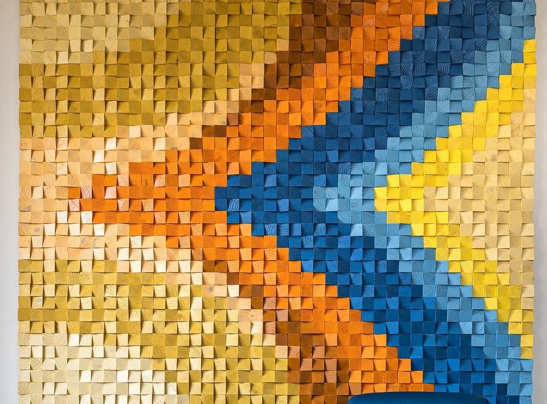 Classical Wood Mosaic Wall Decor