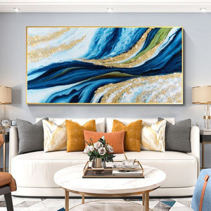 Textured Blue Abstract Resin Wall Art Painting