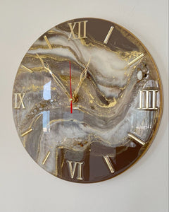 Beige Effect Epoxy Resin Wall Clock