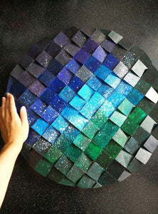 Shining Star Wood Wall Art Wood Mosaic Wall Decor