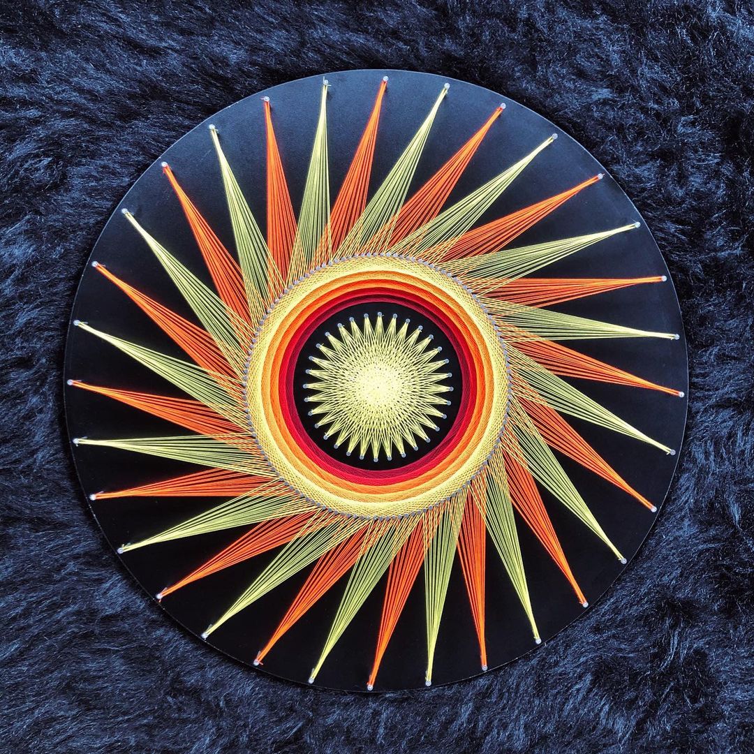 Emerging Sun String Wall Art