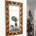 Aztec Wood Mirror Mosaic Wall Decor