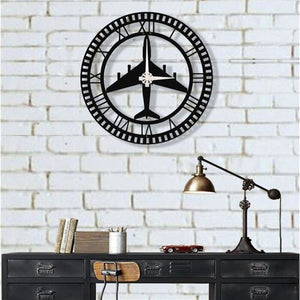 Metal Aeroplane Wall Clock