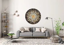 Load image into Gallery viewer, Autumn Gold Round Wood Mosaic Wall Decor
