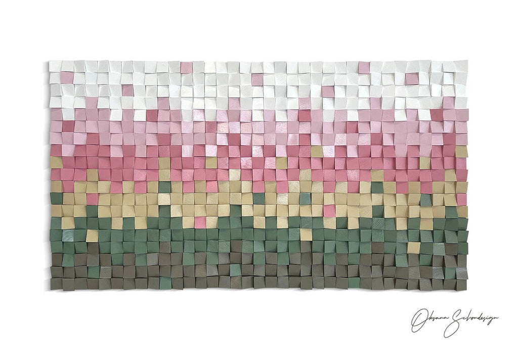 Autumn Love Wood Mosaic Wall Decor
