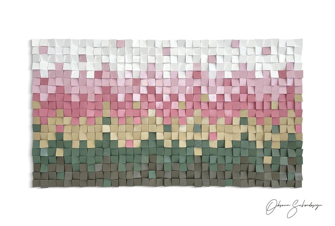 Autumn Love Wood Mosaic Wall Decor