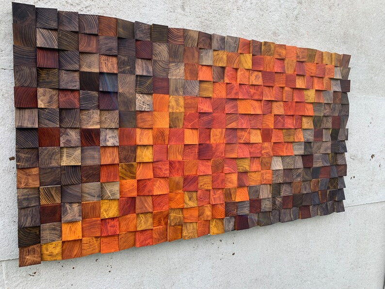 Basalt Wood Sound Diffusor Wood Mosaic Wall Decor