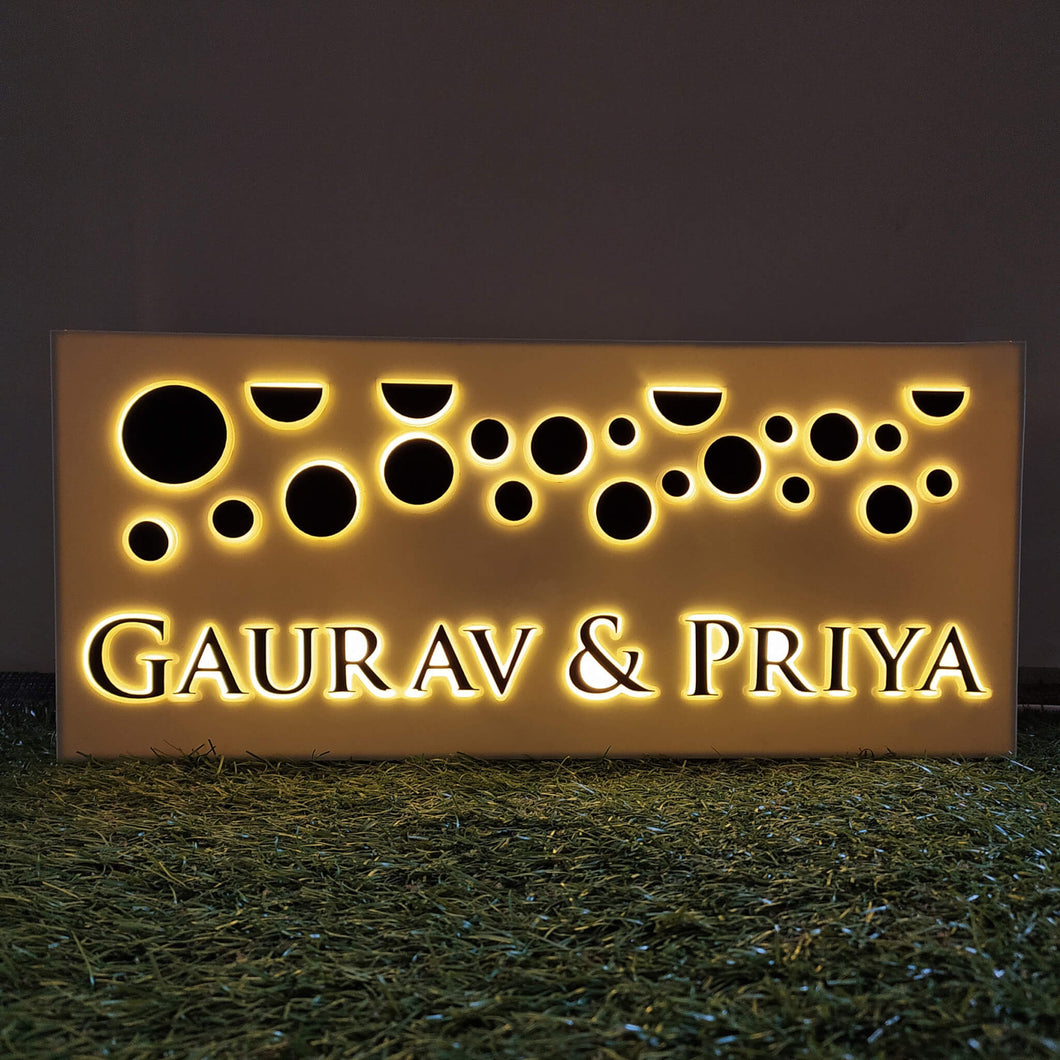 Beautiful Home Door Name Plate With Led Light