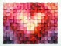 Blossoming Heart Wood Mosaic Wall Decor