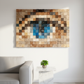 Blue Eye Wood Mosaic Wall Decor