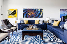 Load image into Gallery viewer, Blue Large Acoustic Wood Mosaic Wall Decor
