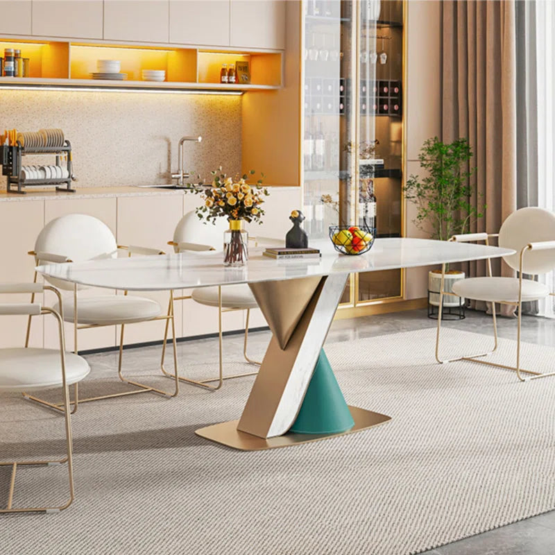 Modern Burgest White Marble Dining Table