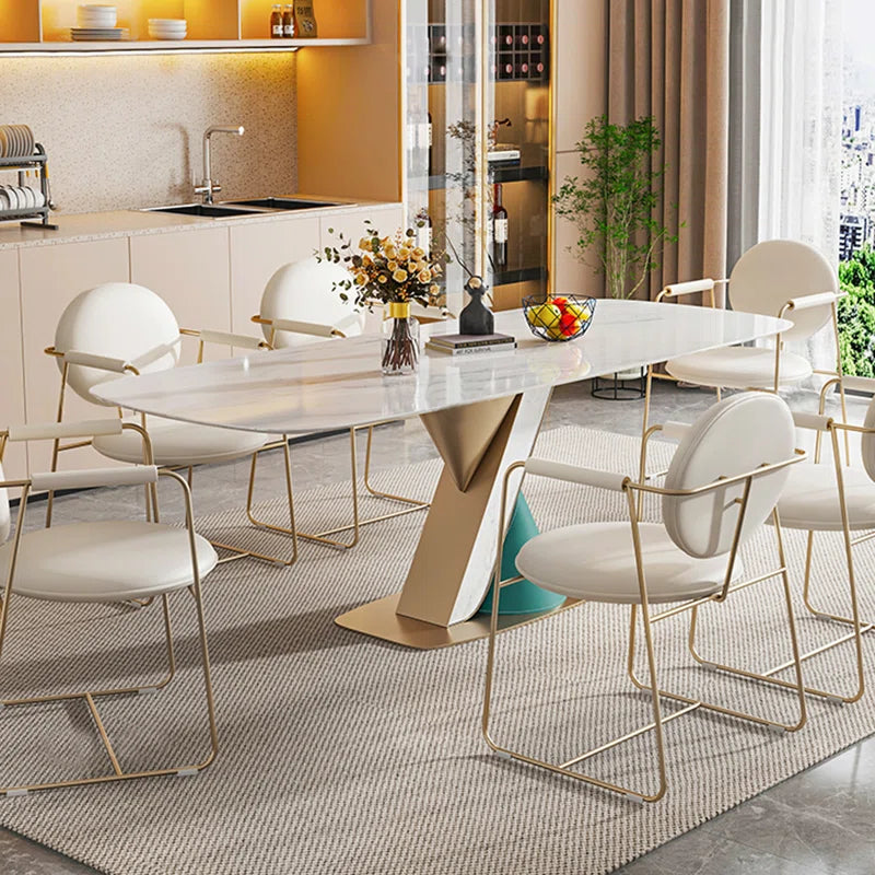 Modern Burgest White Marble Dining Table