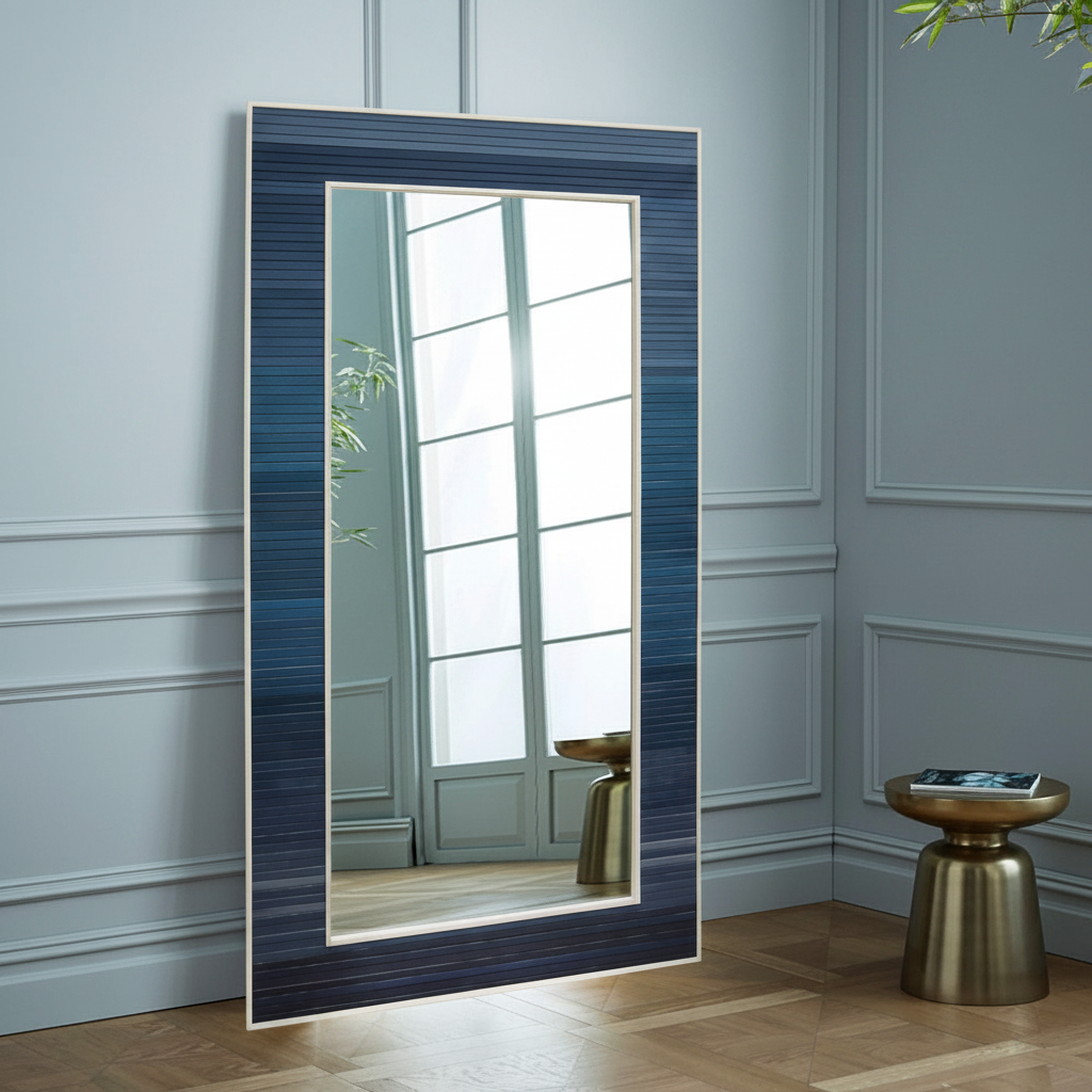 CALM PLANK WOOD MOSAIC MIRROR WALL DECOR