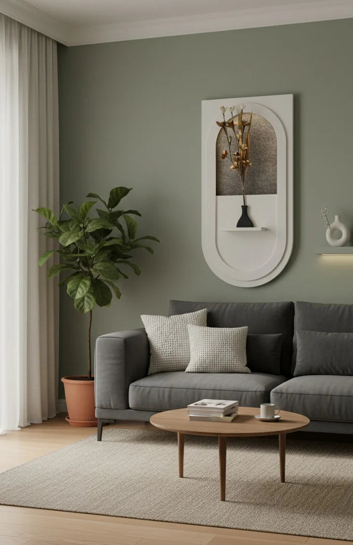 Charismatic Sandstone Imitation Plant Wall Art Led